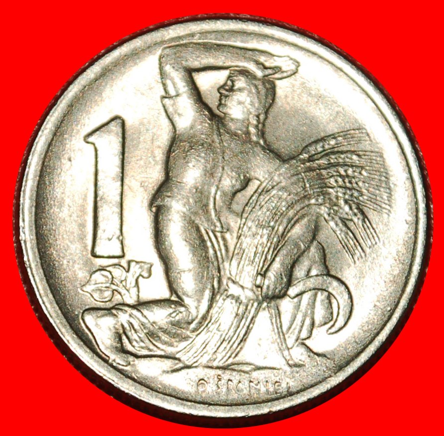 * COMMUNISM (1946-1947): CZECHOSLOVAKIA ★ 1 CROWN 1946 LION MINT LUSTRE!★LOW START★ NO RESERVE!