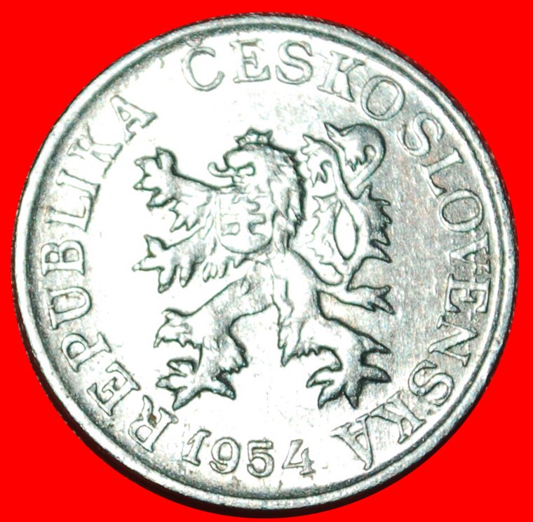  * COMMUNISM (1953-1954): CZECHOSLOVAKIA ★ 3 HELLERS 1954 LION MINT LUSTRE!★LOW START★ NO RESERVE!   