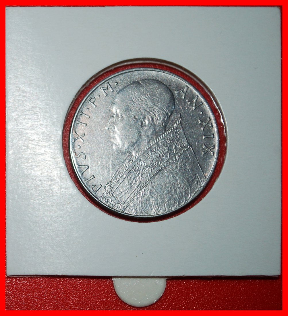  * ITALY (1955-1958): VATICAN★100 LIRE 1957 GODDES FIDES! PIUS XII (1939-1958)★LOW START★ NO RESERVE!   