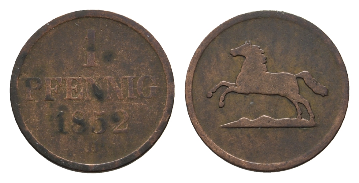  Altdeutschland; Kleinmünze 1852   