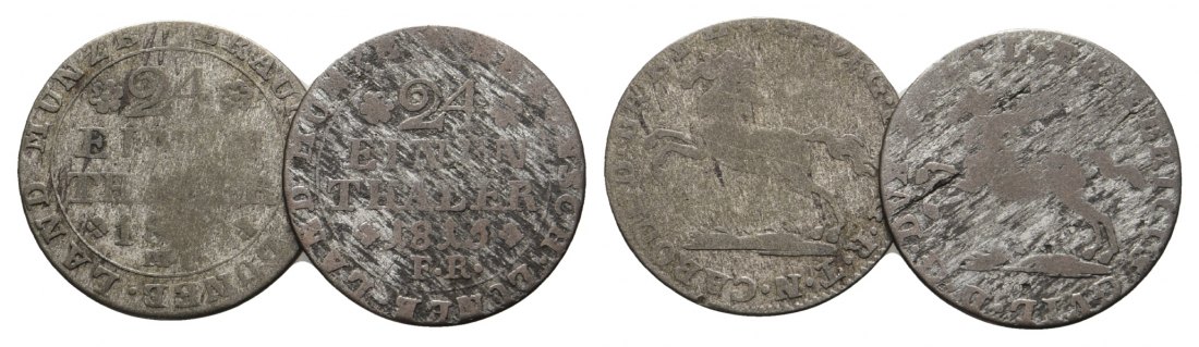  Altdeutschland; 2 Kleinmünzen 1815 / 18??   