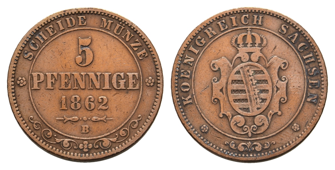  Sachsen; Kleinmünze 1862   