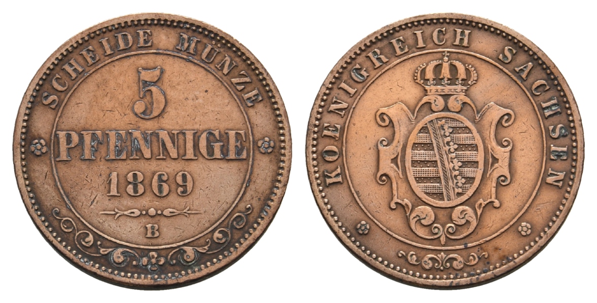  Sachsen; Kleinmünze 1869   