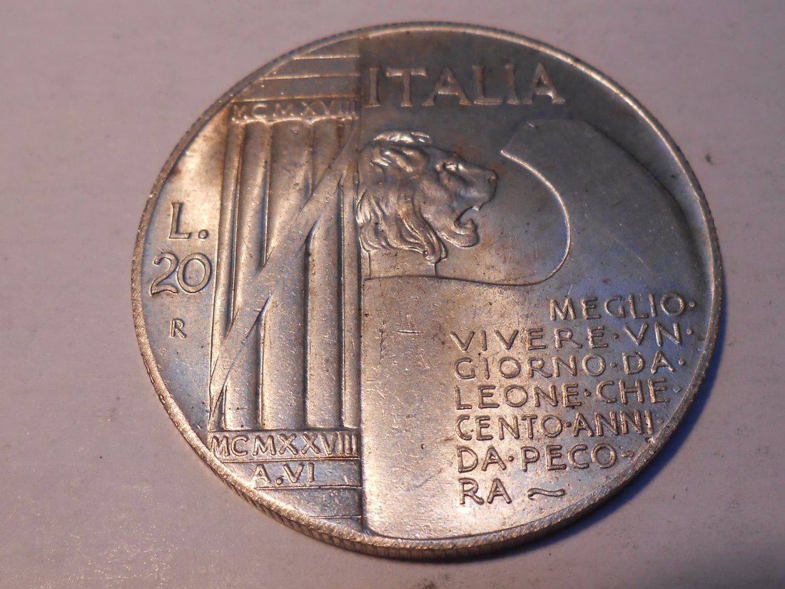 T:4.3 Medaille Italien 20 Lire Mussolini   