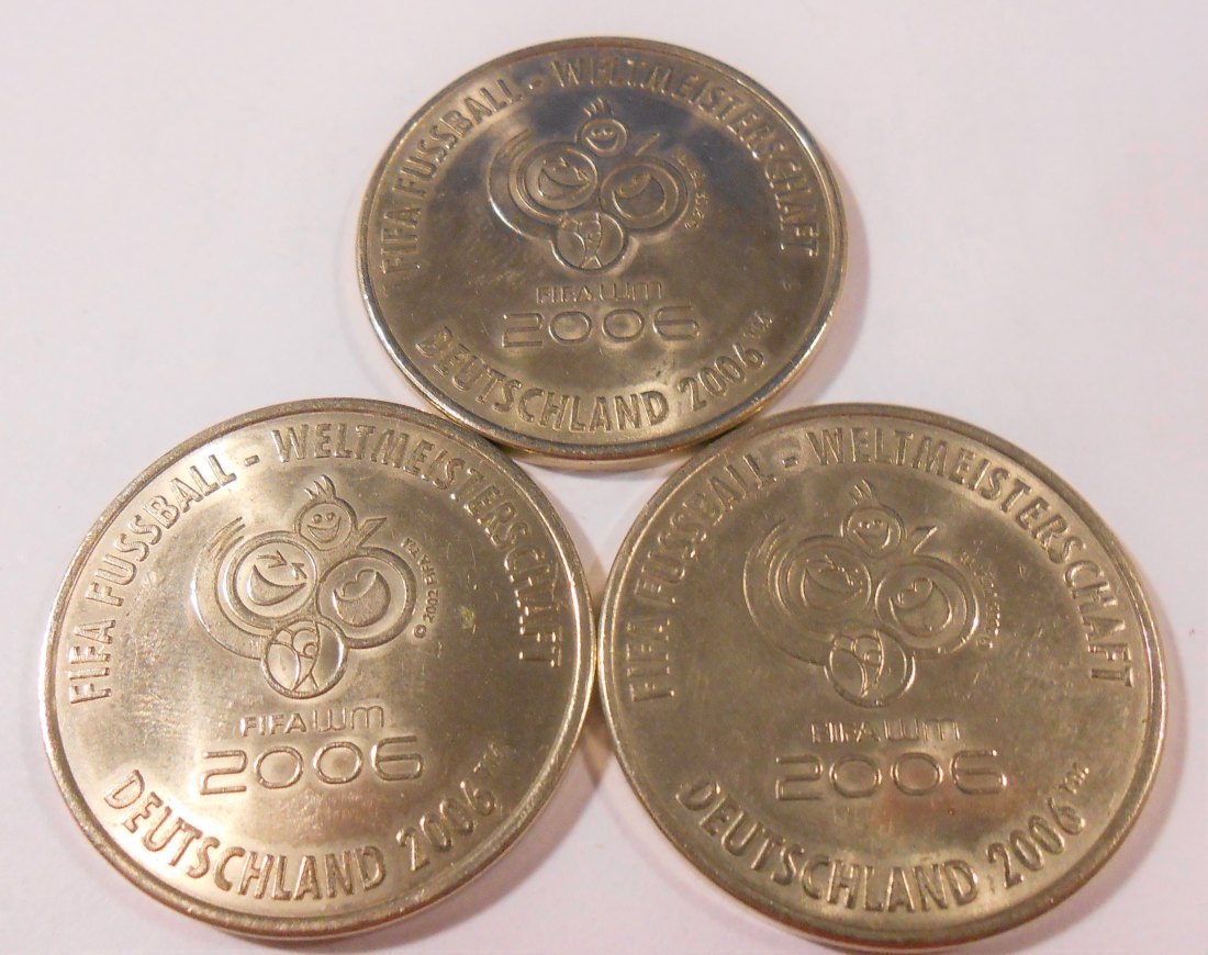  T:5.4 Medaille Deutschland 3 Stück Städte der FIFA-WM Deutschland 2006   