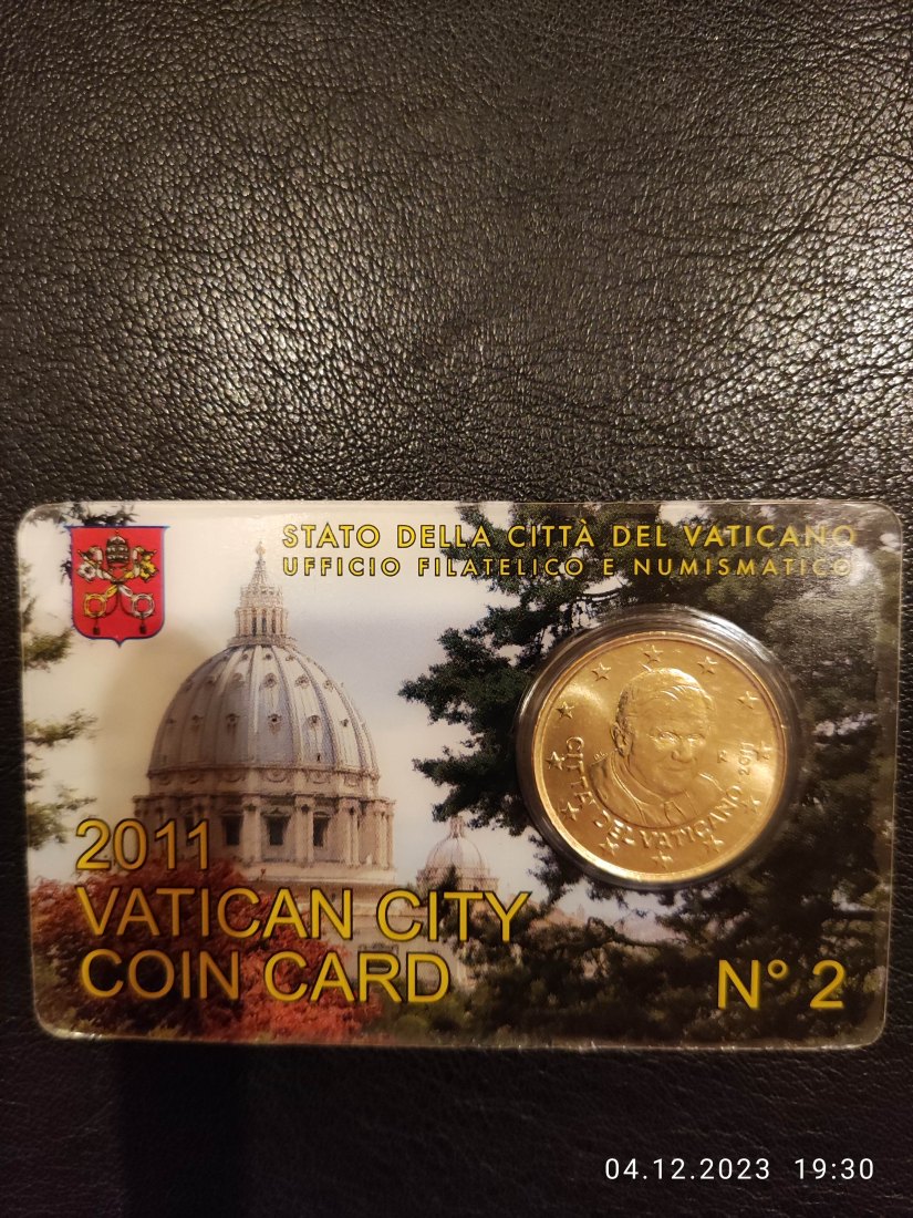  Vatikan 50 Eurocent 2011 Coincard Nr.2   