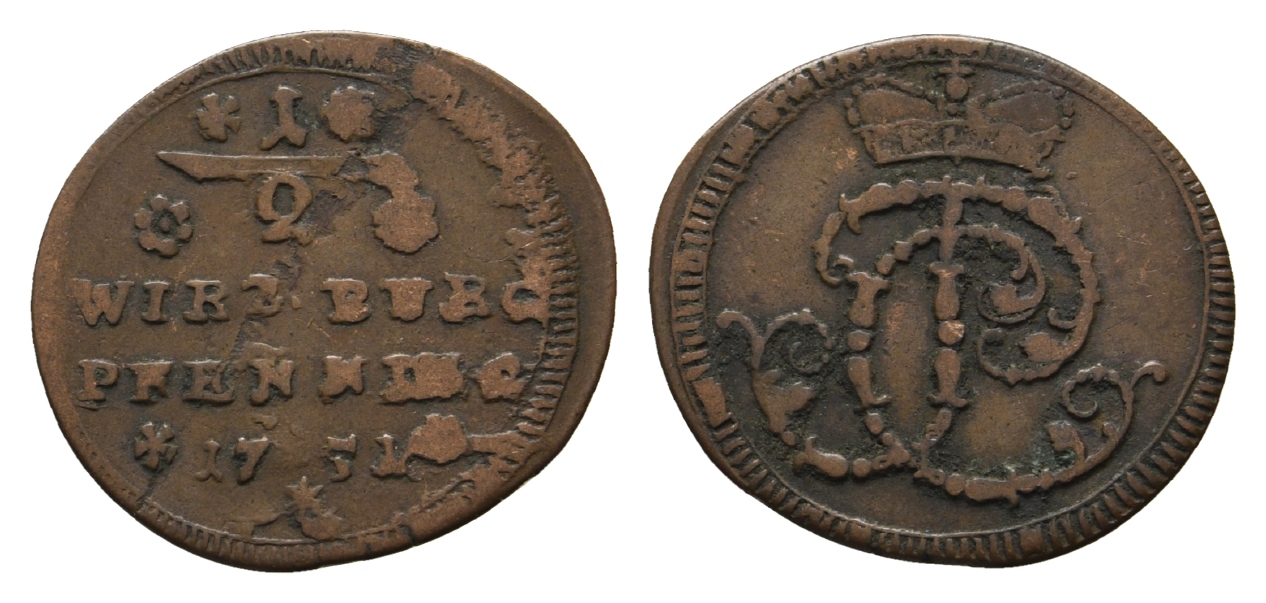  Altdeutschland; Kleinmünze 1751   