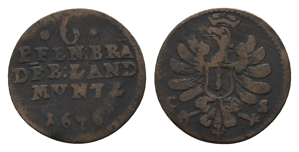  Altdeutschland; Kleinmünze 1676   