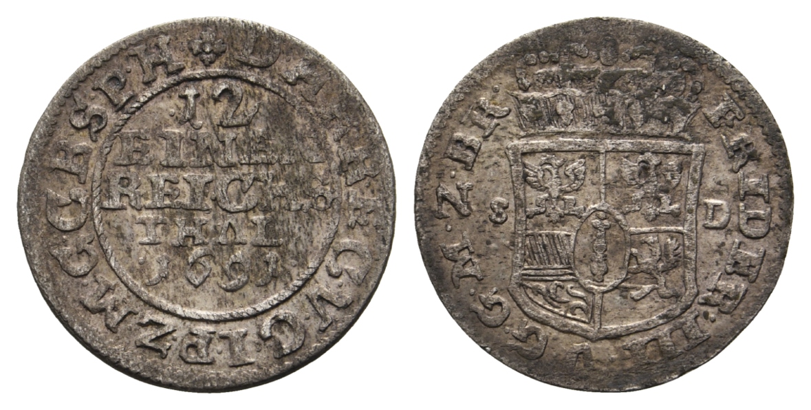  Altdeutschland; Kleinmünze 1691   