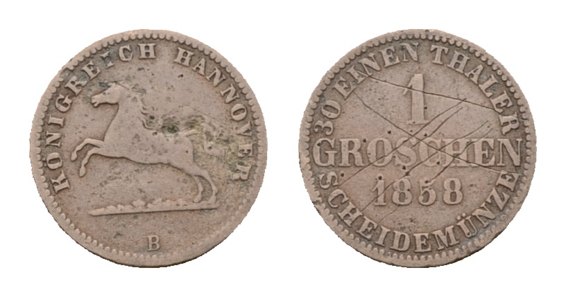 Altdeutschland; Kleinmünze 1858   