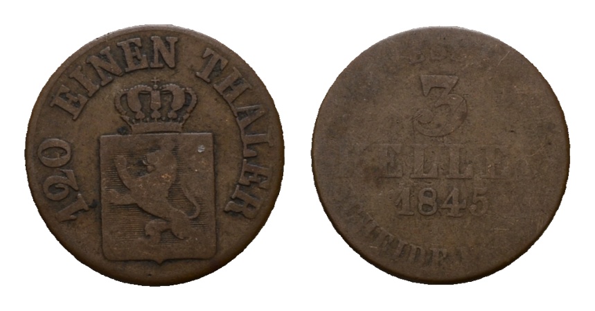  Altdeutschland; Kleinmünze 1845   