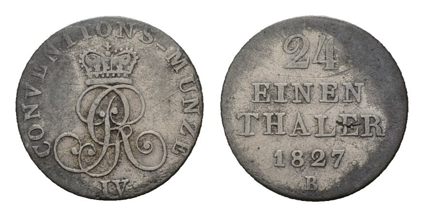  Altdeutschland; Kleinmünze 1827   