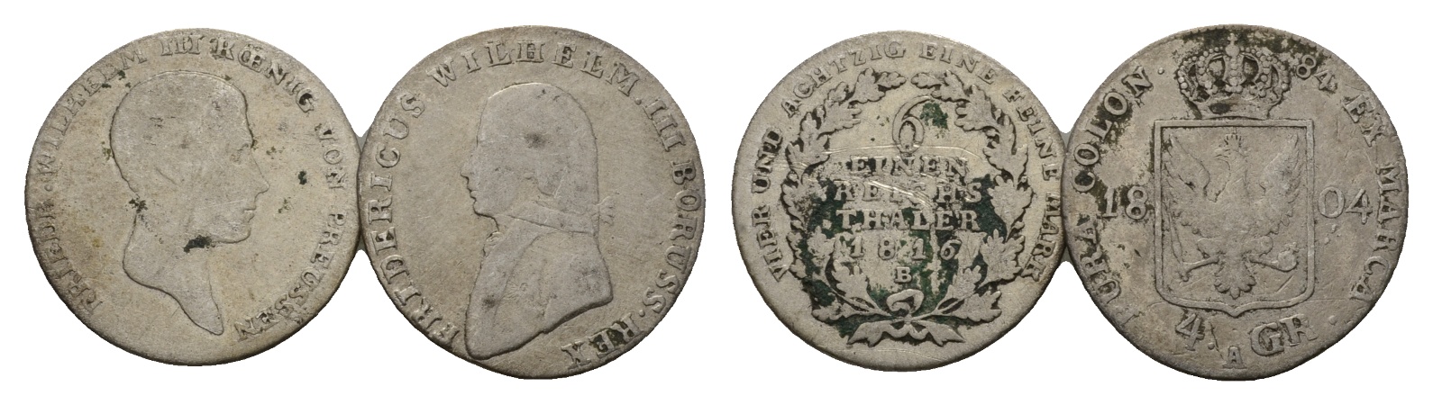  Altdeutschland; 2 Kleinmünzen 1816 / 1804   