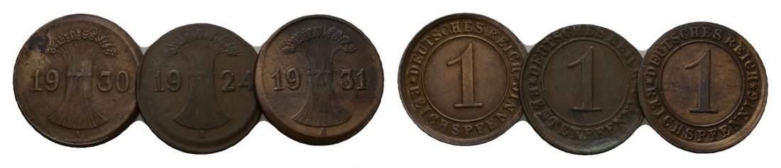  Weimarer Republik; 3x Verprägungen   
