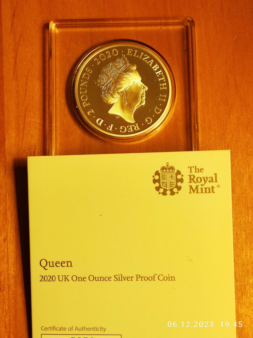  Großbritannien 2 Pounds 1 Oz Silber 2020 proof pp Music Legends Queen 1. Ausgabe Musik Legenden   