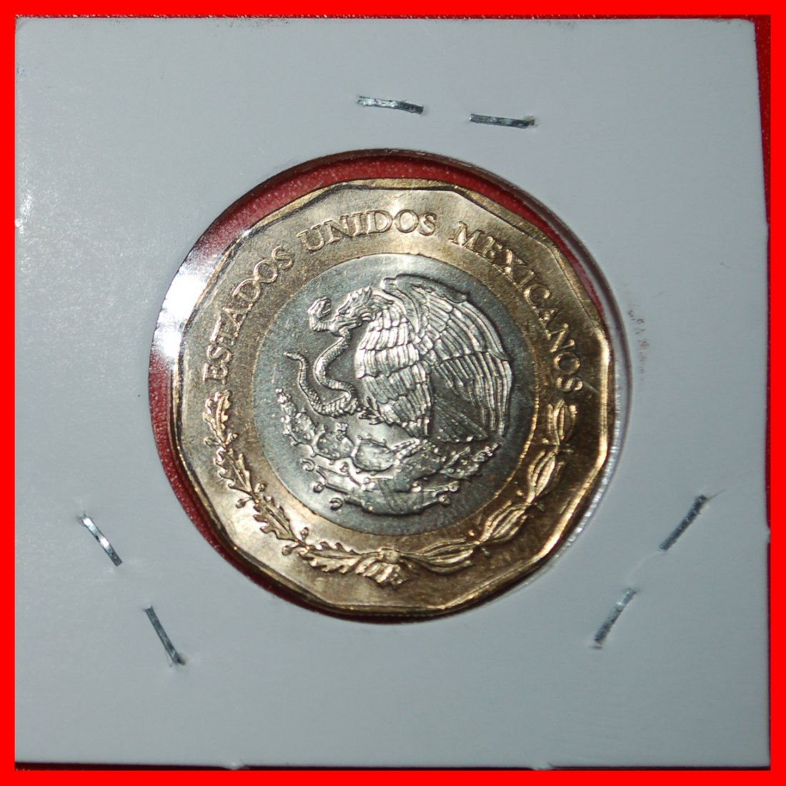  * FREEDOM: MEXICO ★20 PESOS 1821-2021! UNC MINT LUSTRE BI-METALLIC! IN HOLDER★LOW START★ NO RESERVE!   