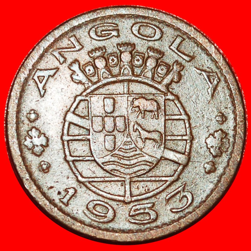  * ELEFANT (1953-1961) PORTUGAL: ANGOLA ★ 50 CENTAVOS 1953 FEHLER! OHNE VORBEHALT!   