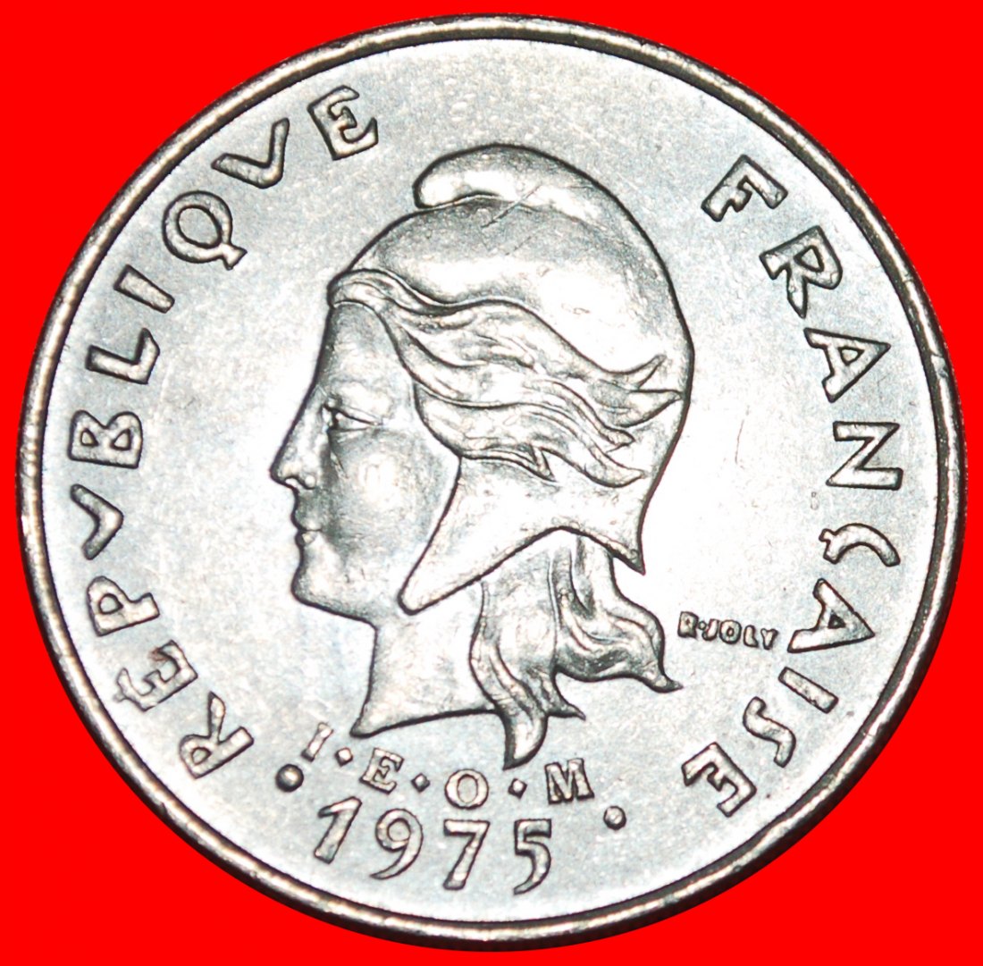  * FRANKREICH Mit IEOM (1972-2005): FRANZÖSISCH POLYNESIEN ★ 20 FRANC 1975! STG!!!★OHNE VORBEHALT!   