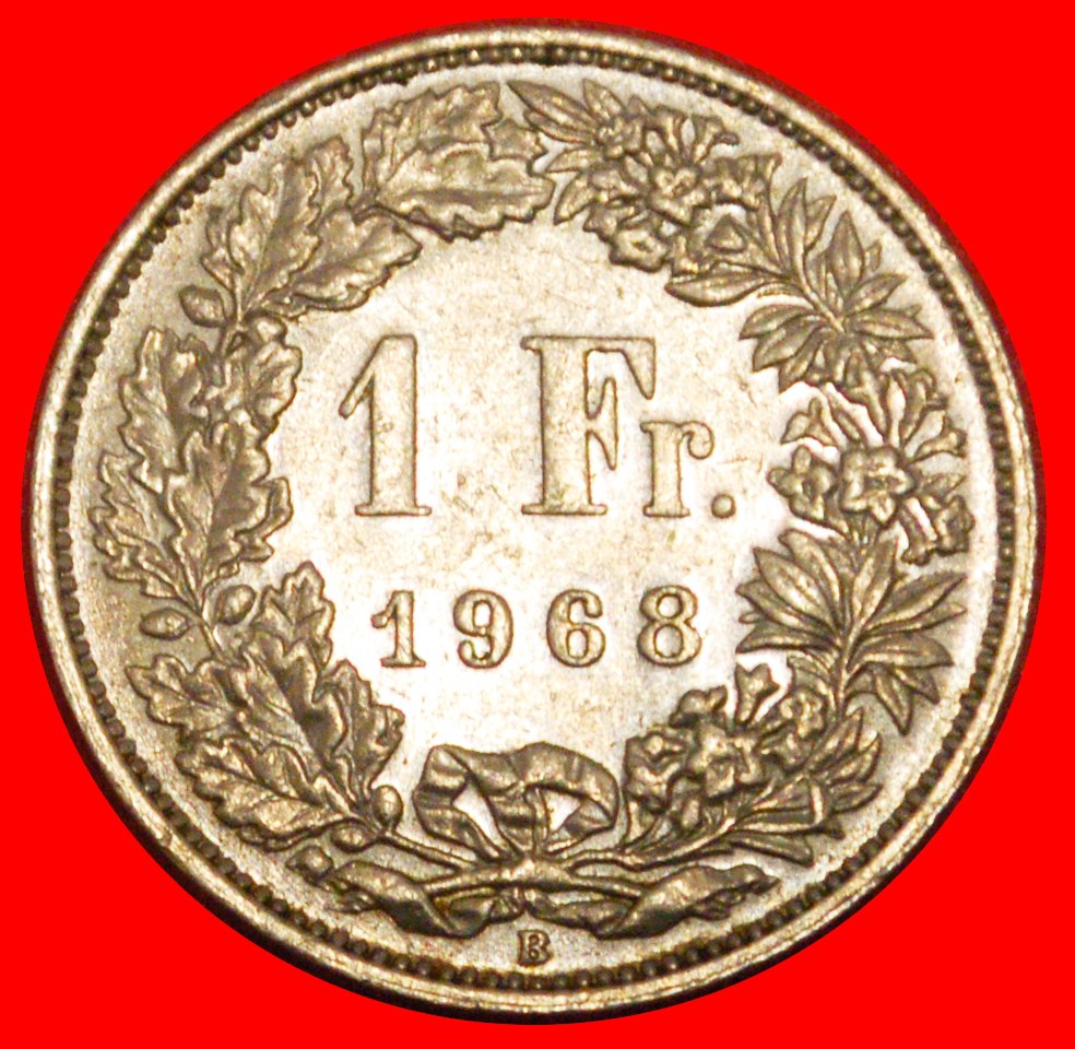  * WITHOUT STAR (1850-2023): SWITZERLAND ★ 1 FRANC 1968B! ★LOW START ★ NO RESERVE!   