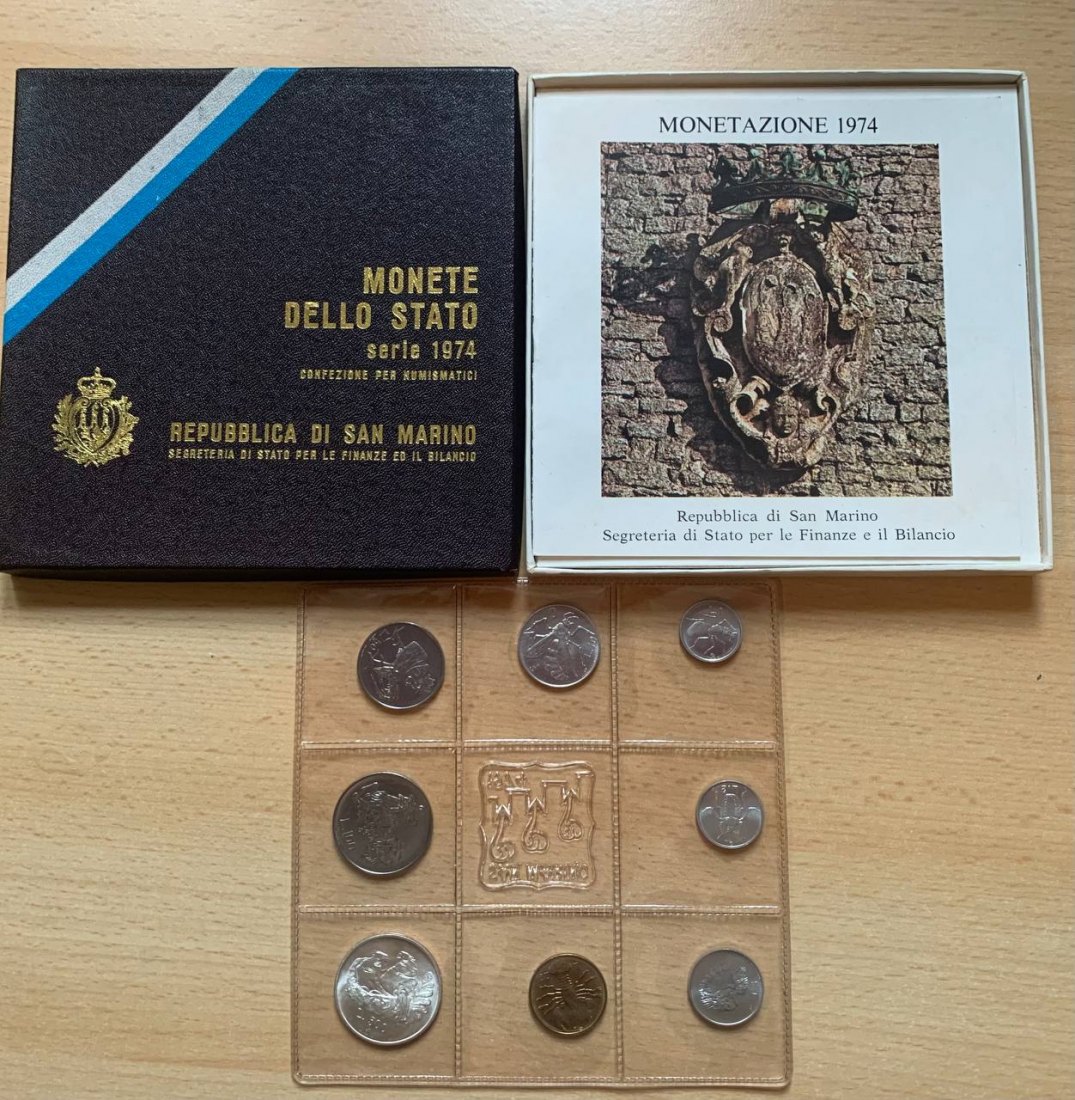  Jahresset von San Marino 1974 BU (8 Münzen) FAO   