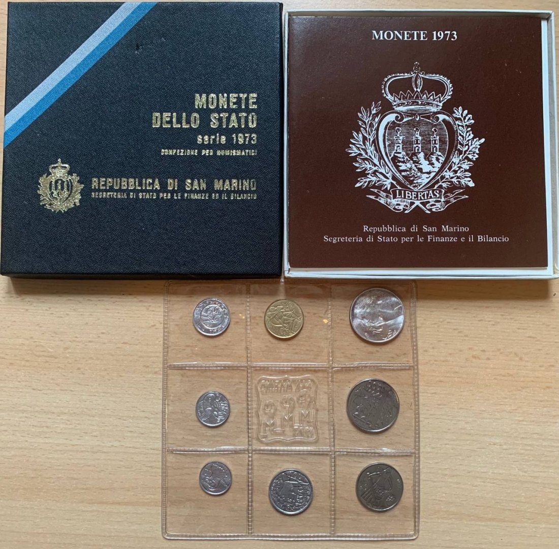  Jahresset von San Marino 1973 BU (8 Münzen)   