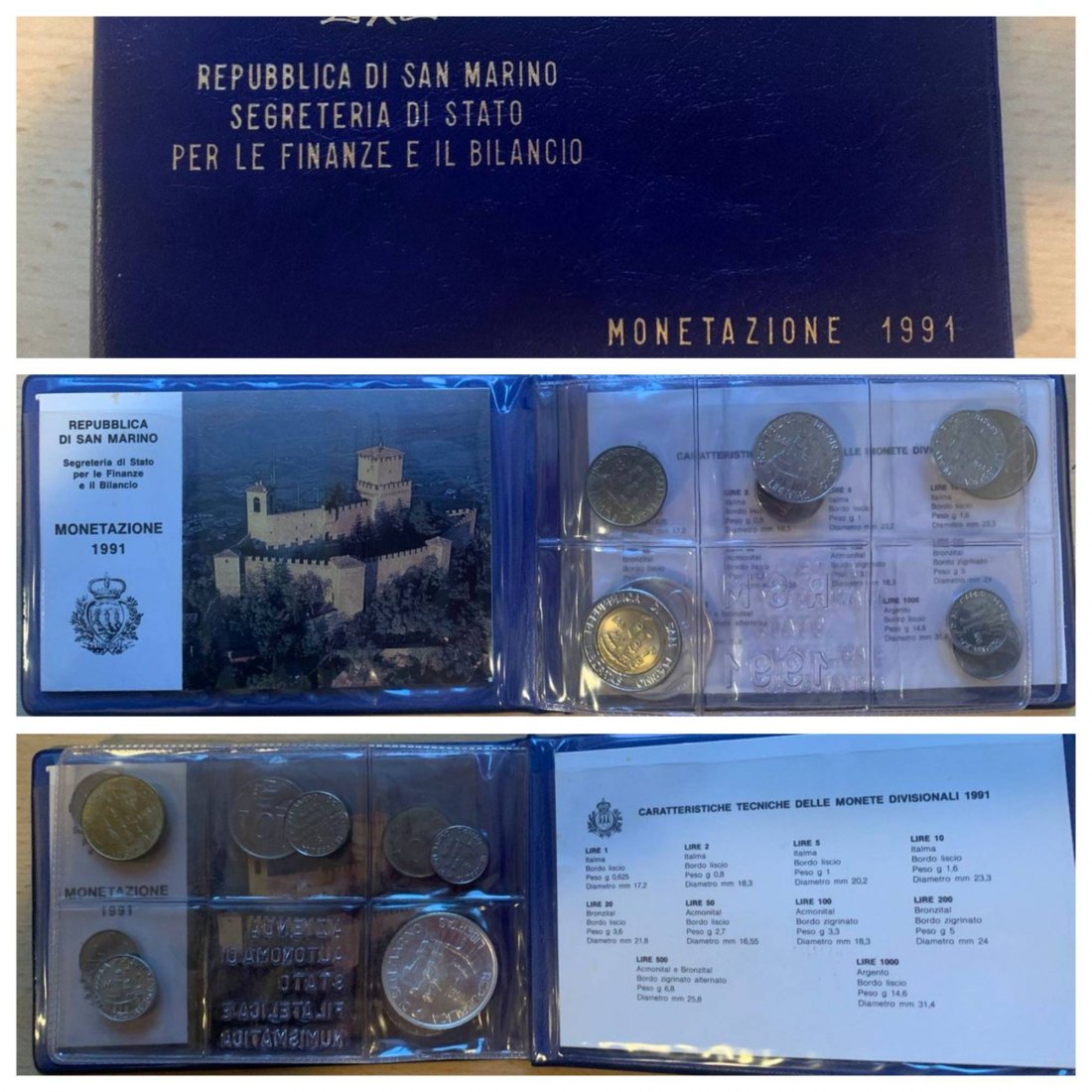  San Marino 1991 Coin set BU (10 coins)   