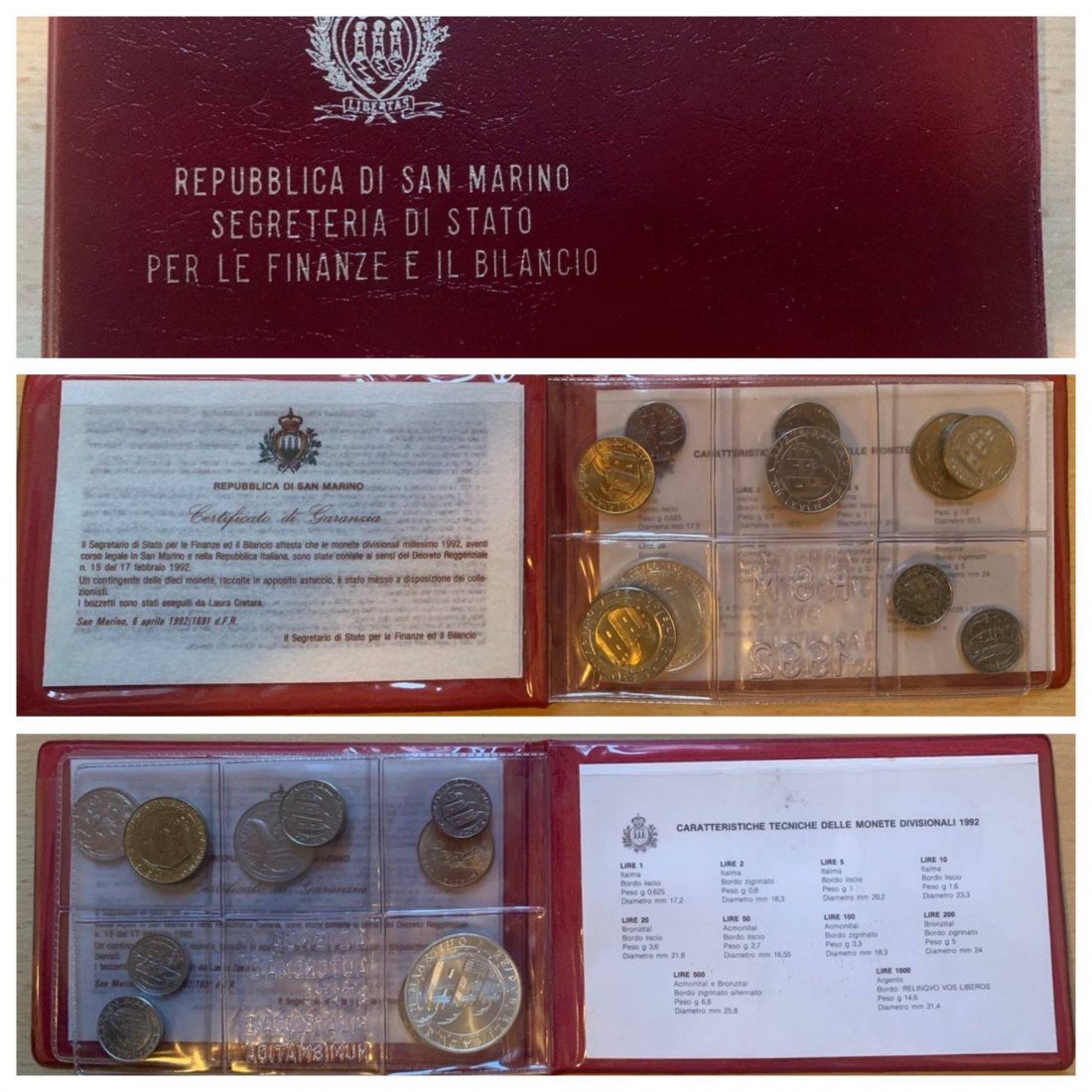  San Marino 1992 Coin set BU (10 coins) 500th anniversary of the discovery of America   