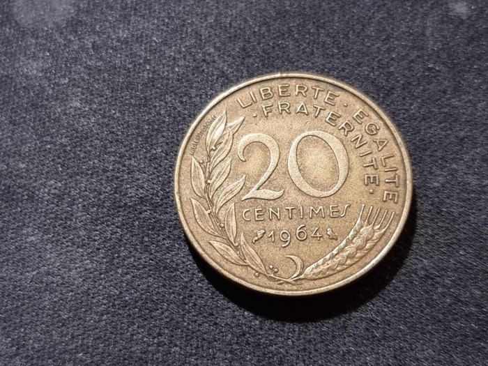  Frankreich 20 Centimes 1964 Umlauf   