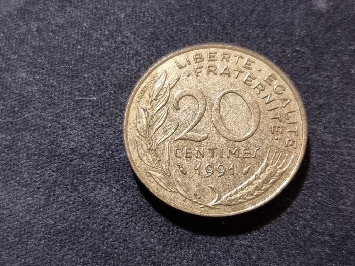  Frankreich 20 Centimes 1993 Umlauf   