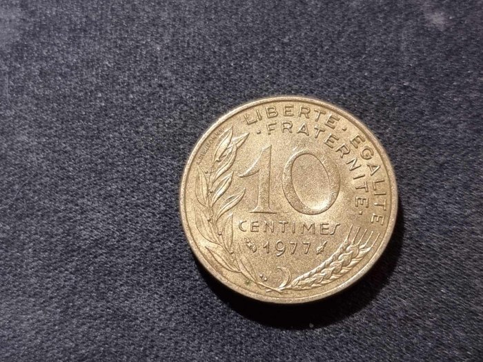  Frankreich 10 Centimes 1977 Umlauf   