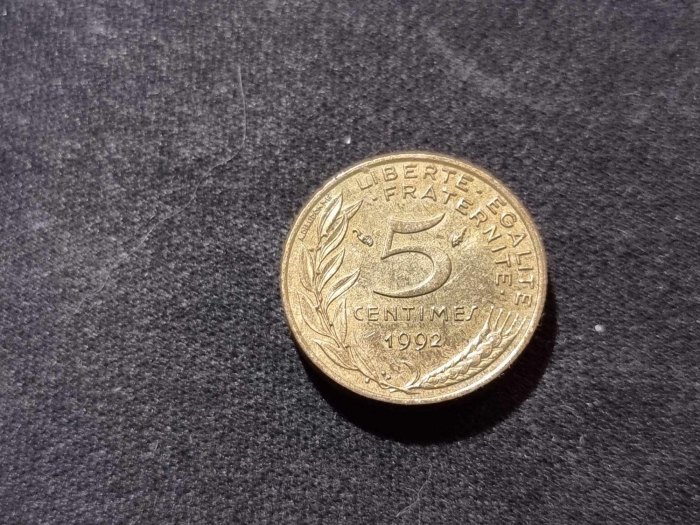  Frankreich 5 Centimes 1992 Umlauf   