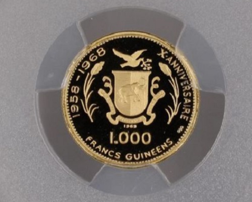  Guinea 1.000 Francs 1969 | PCGS PR 69 ULTRA CAMEO TOP POP | John and Robert Kennedy V1   