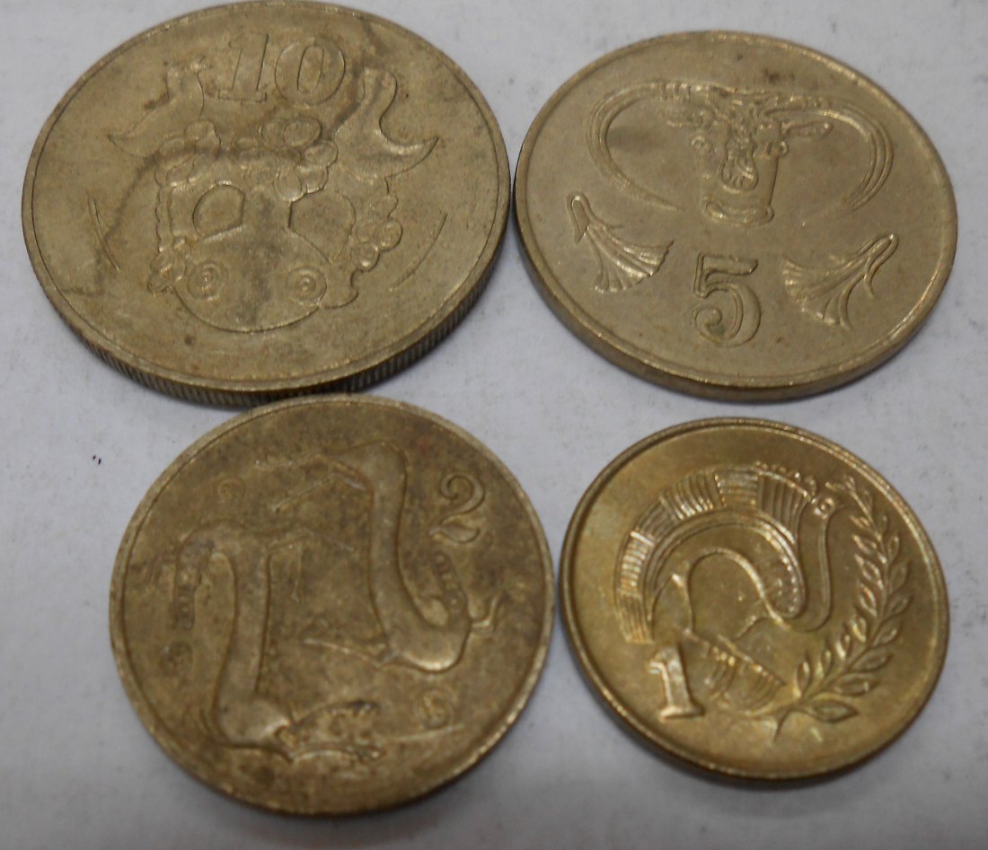  M.46.Zypern, 4er Lot, 1 Cent 1993, 2 Cents 1983, 5 Cents 1998, 10 Cents 1983   