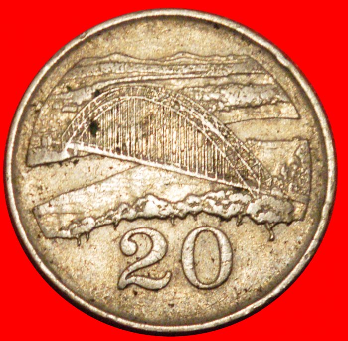  * GREAT BRITAIN (1980-1997): ZIMBABWE ★ 20 CENTS 1991 BRIDGE! ★LOW START ★ NO RESERVE!   