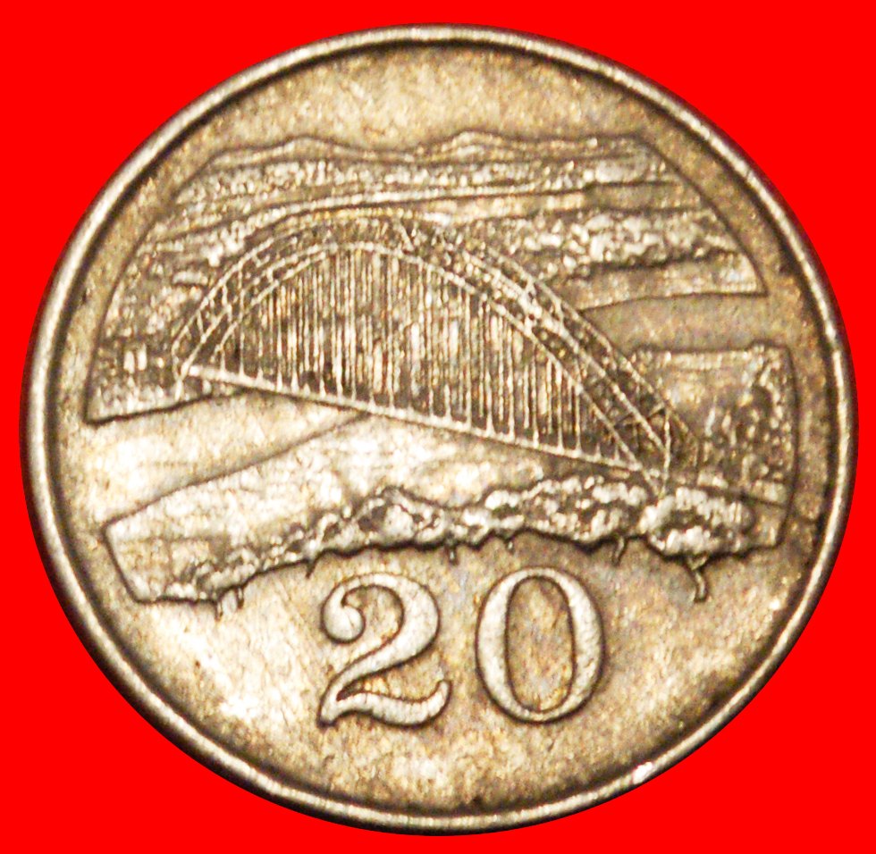  * GREAT BRITAIN (1980-1997): ZIMBABWE ★ 20 CENTS 1996 BRIDGE UNCOMMON!★LOW START ★ NO RESERVE!   