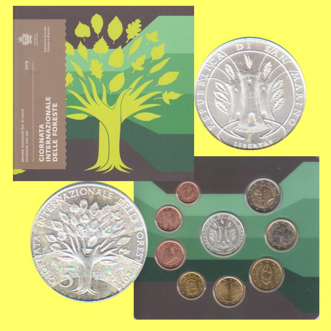  Offiz. KMS San Marino *Internationaler Tag des Waldes* 2019 mit 5€-Silbermünze nur 12.000St!   