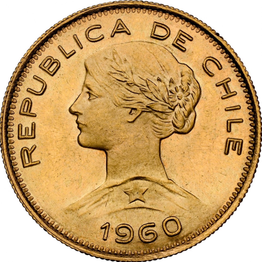  Chile 100 Pesos 1960 SO | NGC MS65 | 18,31 g Feingold   