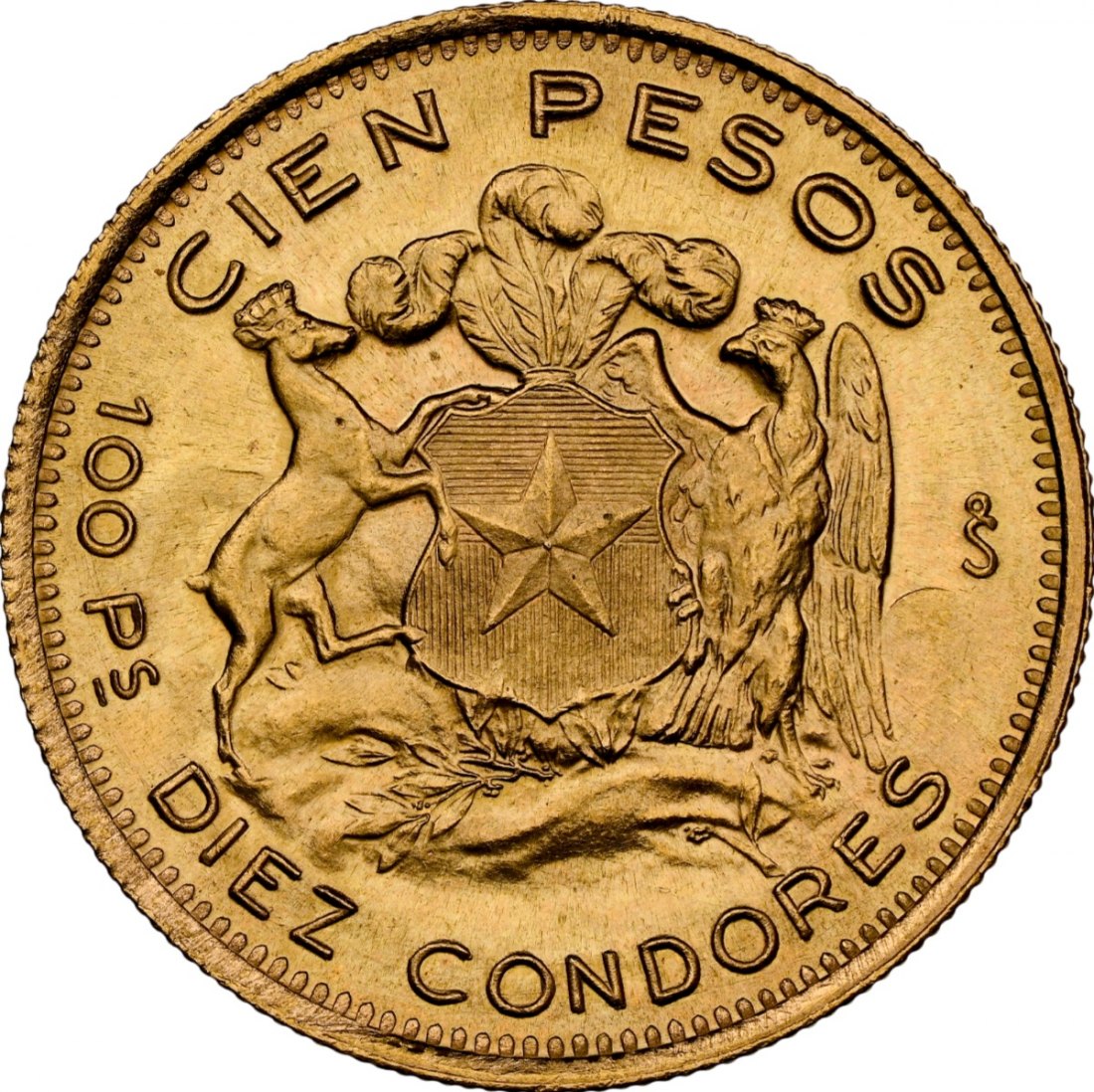  Chile 100 Pesos 1960 SO | NGC MS65 | 18,31 g Feingold   