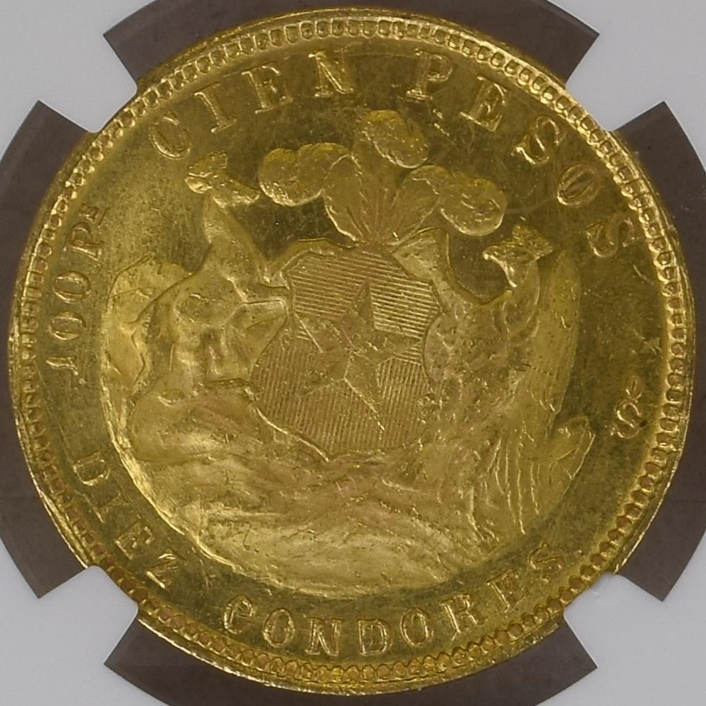  Chile 100 Pesos 1926 SO | NGC MS63 | 18,31g Feingold   