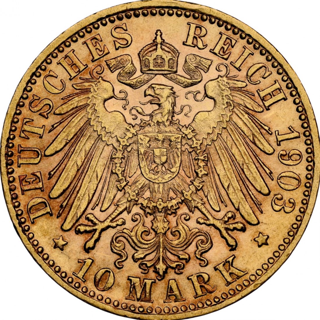 Deutsches Reich 10 Mark 1903 | NGC AU58 | Württemberg Wilhelm II   