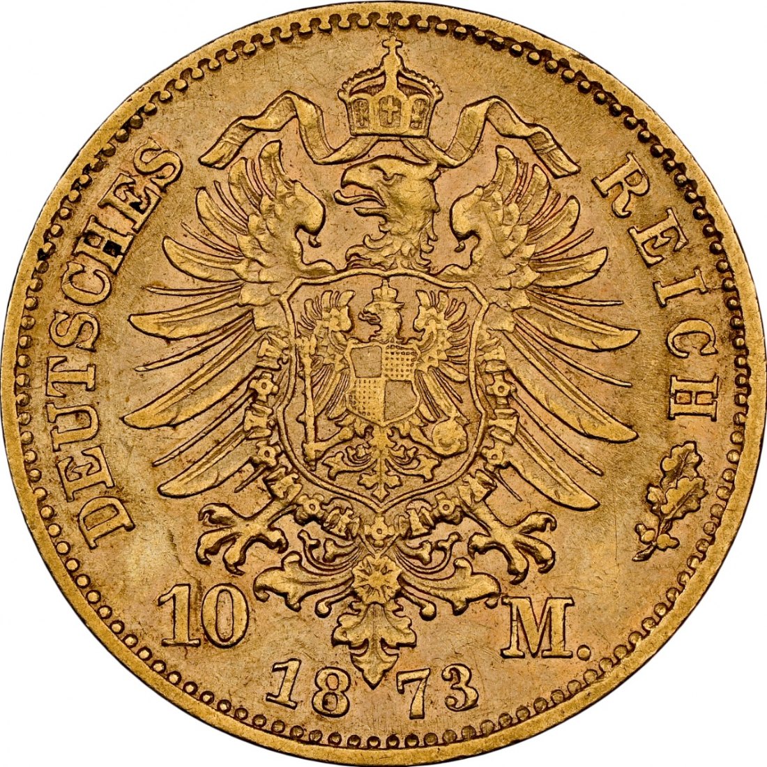  Deutsches Reich 10 Mark 1873 D | NGC XF40 | Ludwig II. König v. Bayern   