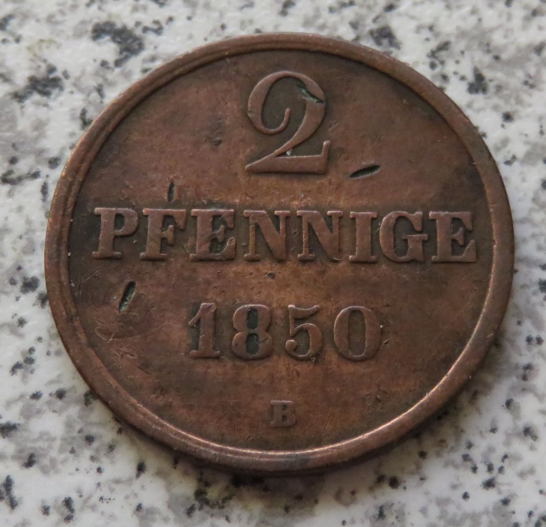  Hannover 2 Pfennige 1850 B   