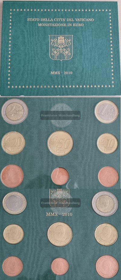  Vatikan  KMS (2 Euro-1 Cent) 2010 Pontifakt von Papst Benedikt XVI.  FM-Frankfurt   