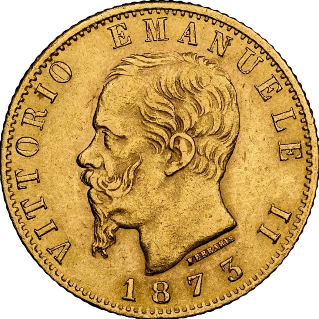  Italien 20 Lire 1873 | NGC AU58 | Vittorio Emanuele II   
