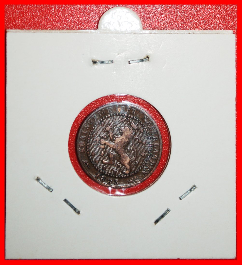  * 2 SOLD~RAMPANT LION (1877-1900): NETHERLANDS★1 CENT 1883! WILLIAM III (1849-★LOW START★NO RESERVE!   