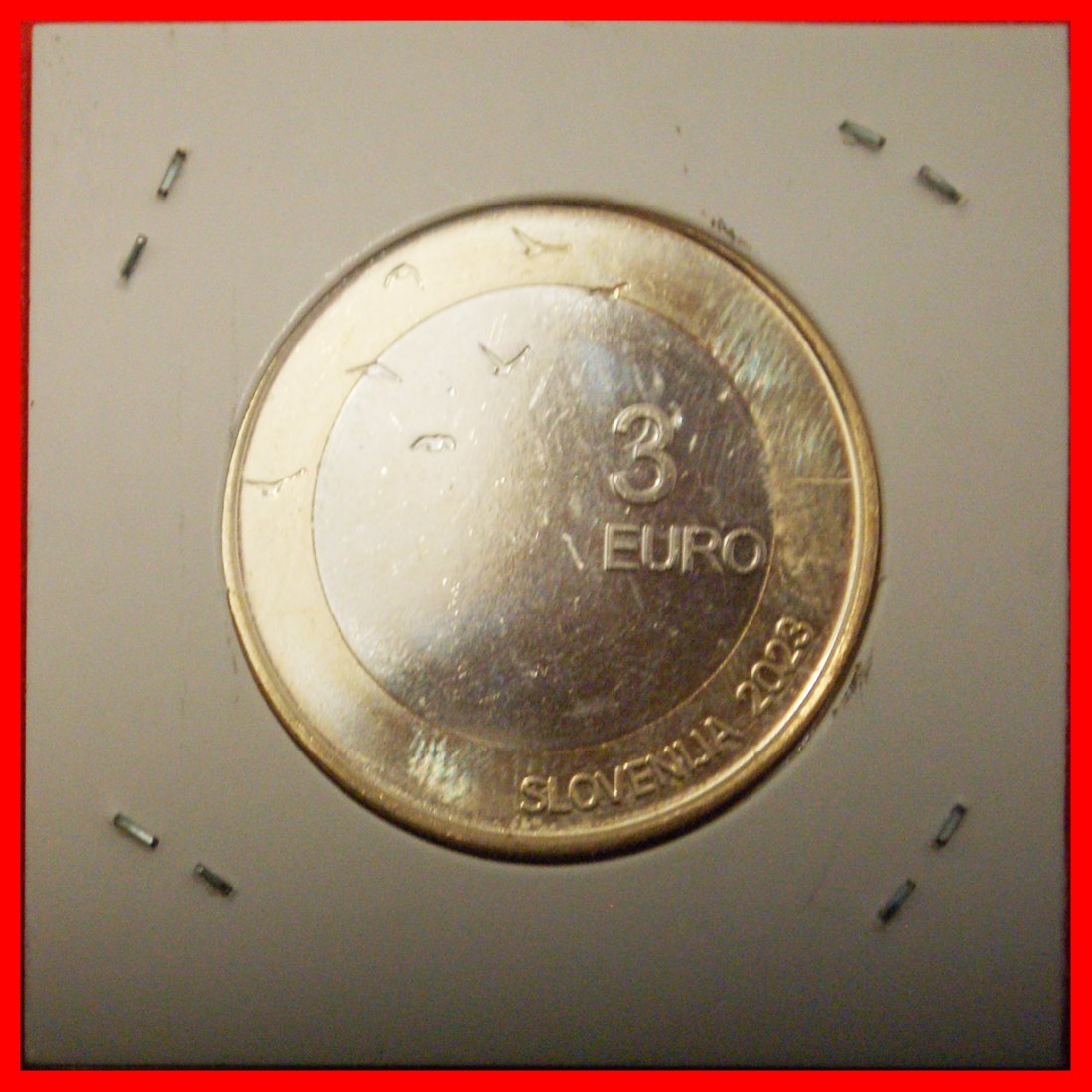  * WORDS 1913 BI-METALLIC: SLOVENIA (YUGOSLAVIA)★3 EURO 2023 UNC IN HOLDER★LOW START★NO RESERVE!   