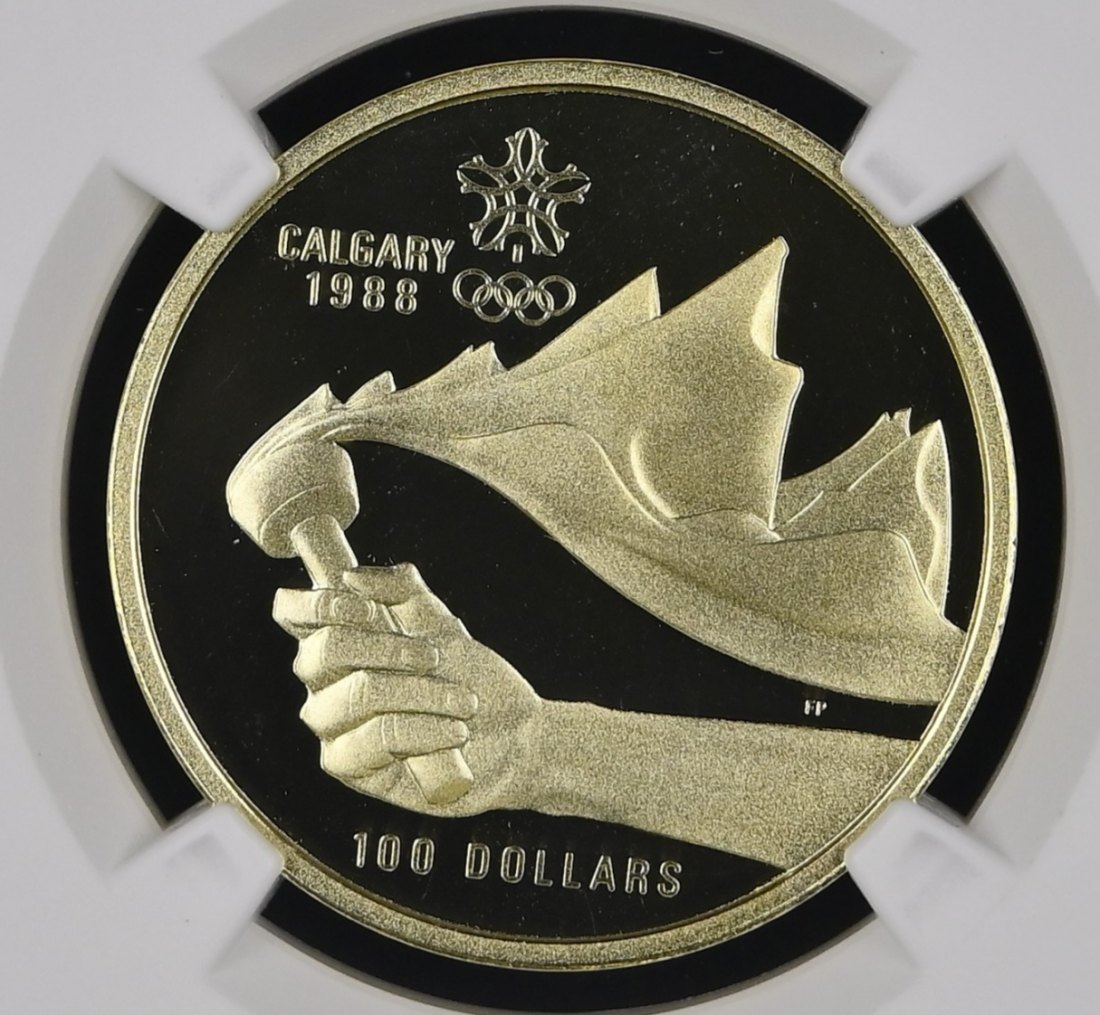  Kanada 100 Dollar 1987 | NGC PF68 ULTRA CAMEO | Olympische Winterspiele 1988 in Calgary   