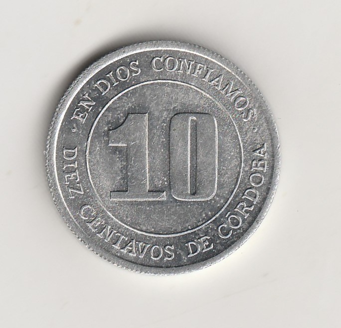 10 centavos de Cordoba Nicaragua 1974 (M829)