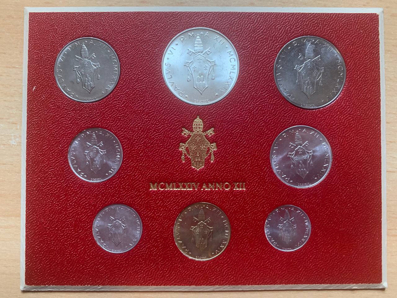 Vatikan 1974 Coin set BU (8 coins)