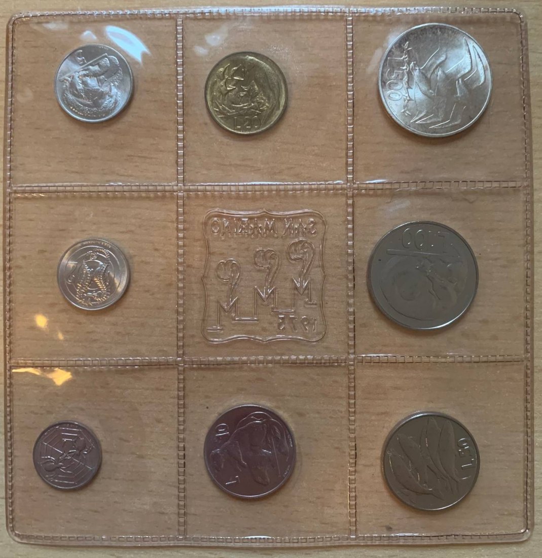 San Marino 1975 Coin set BU (8 coins)
